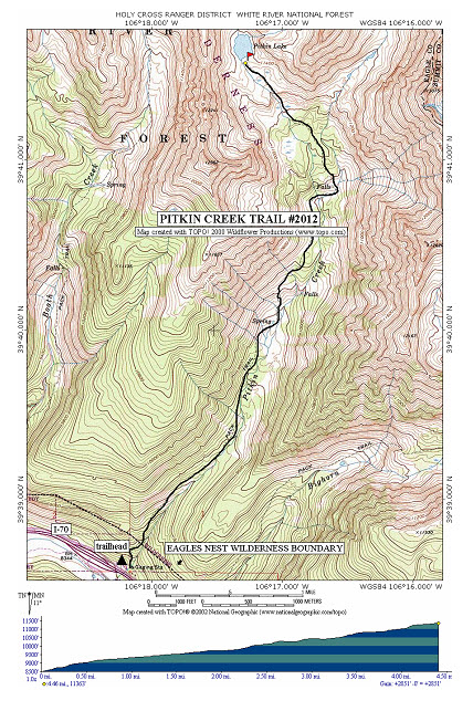 Pitkin Creek Hiking Trail Map